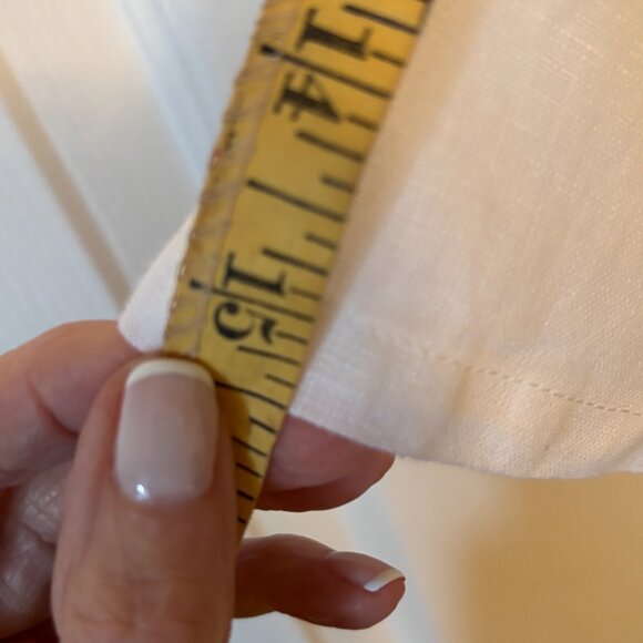 Bryn Walker Linen White Tunic Top with side slits - Picture 10 of 13